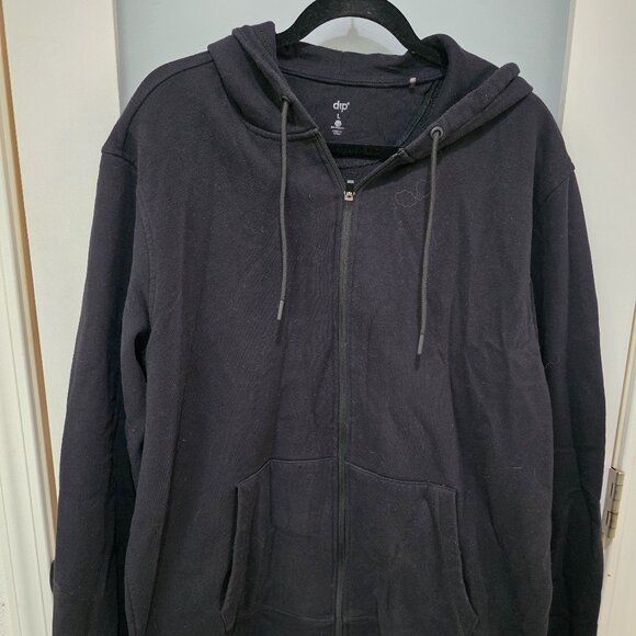 dip Other - DIP Men’s Black Zip-Up Hoodie | Size L | Soft Fleece Sweatshirt
